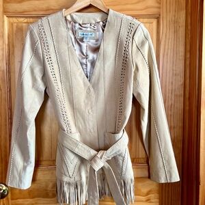 Coldwater Creek Leather Fringe Jacket